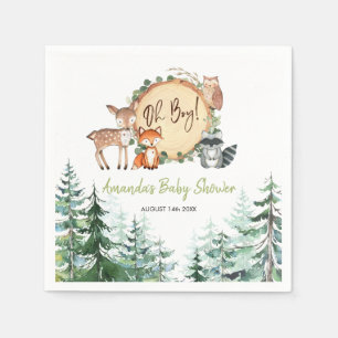 Baby shower van het bos servet