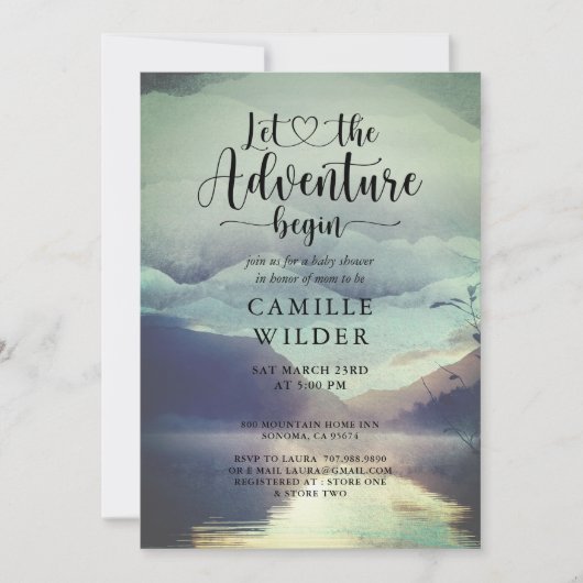 Baby shower van het bosgebergte kaart (Voorkant)