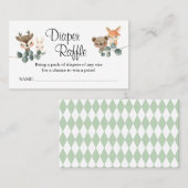 Baby shower van het buskaartje Woodland Diaper Plaatskaartje (Voorkant / Achterkant)