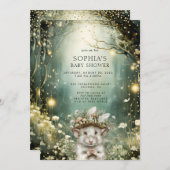 Baby shower van het Enchanted Forest Woodland Anim Kaart (Voorkant / Achterkant)