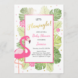 Baby shower van het Flamingo party Tropical luau Kaart