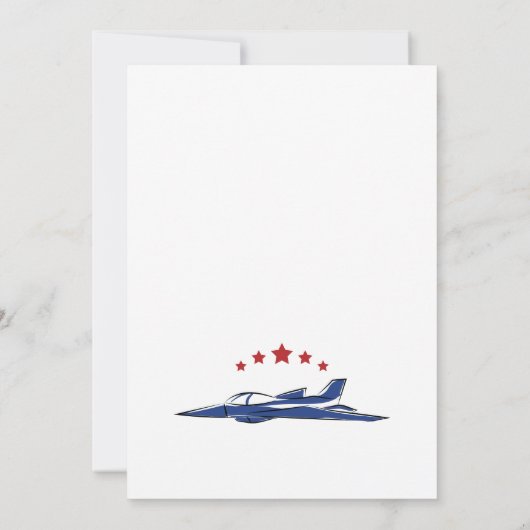 Baby shower van het gevechtsvliegtuig kaart (Achterkant)