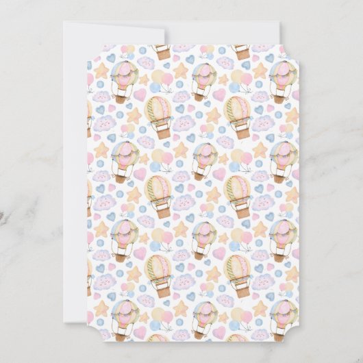 Baby shower van het Hot Air Ballon Waterverf Patte Kaart (Achterkant)