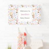 Baby shower van het Hot Air Ballon Waterverf Patte Spandoek (Insitu)