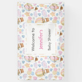 Baby shower van het Hot Air Ballon Waterverf Patte Spandoek (Verticaal)