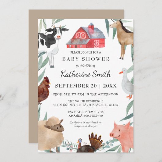 Baby shower van het landschap van de klap op de Bo Kaart (Voorkant / Achterkant)