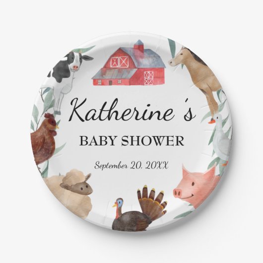 Baby shower van het landschap van de klap op de Bo Papieren Bordje (Voorkant)