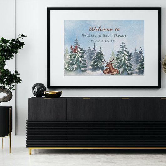 Baby shower van het landschapsavontuur van bosland spandoek