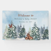 Baby shower van het landschapsavontuur van bosland spandoek (Horizontaal)