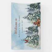 Baby shower van het landschapsavontuur van bosland spandoek (Verticaal)