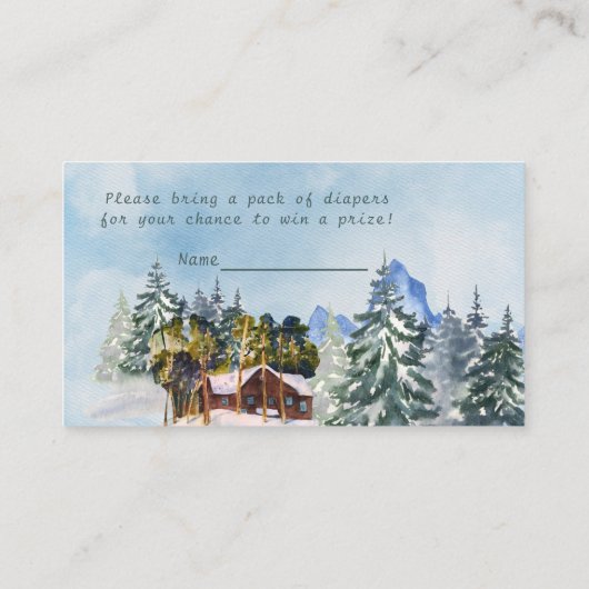 Baby shower van het landschapsavontuur van bosland visitekaartje (Achterkant)