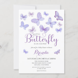 Baby shower van het Lavender Little Butterfly Girl Kaart