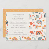 Baby shower van het lenteslag-wolkenpatroonpatroon bedankkaart (Voorkant / Achterkant)