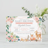 Baby shower van het liefdadig bosbos kaart (Staand voorkant)