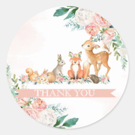 Baby shower van het liefdadig bosbos ronde sticker