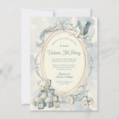 Baby shower van het lijst van Toile de Jouy Kaart (Voorkant)