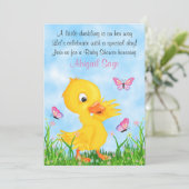 Baby shower van het meisje met de luiak en vlinder kaart (Staand voorkant)