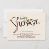 Baby shower van het meisje van de rotsbloem kaart (Voorkant)