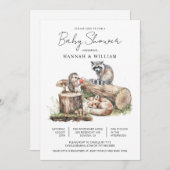 Baby shower van het Modern Woodland Animals Forest Kaart (Voorkant / Achterkant)