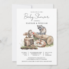 Baby shower van het Modern Woodland Animals Forest Kaart