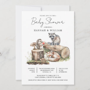 Baby shower van het Modern Woodland Animals Forest Kaart