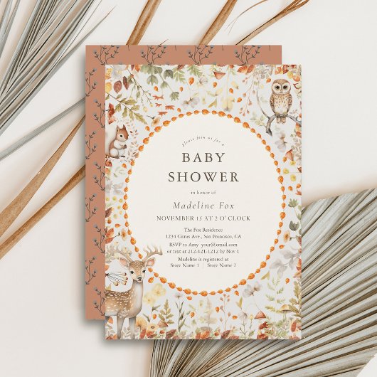 Baby shower van het Mushroom Forest bij Woodland A Kaart