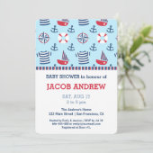 Baby shower van het nautisch patroonanker van de z kaart (Staand voorkant)