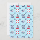 Baby shower van het nautisch patroonanker van de z kaart (Achterkant)