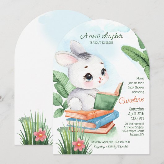 Baby shower van het nieuwe hoofdstuk kaart (Voorkant / Achterkant)