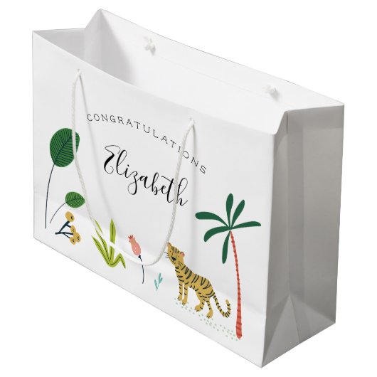 Baby shower van het Oerwoud Groot Cadeauzakje (Voorkant Gekanteld)