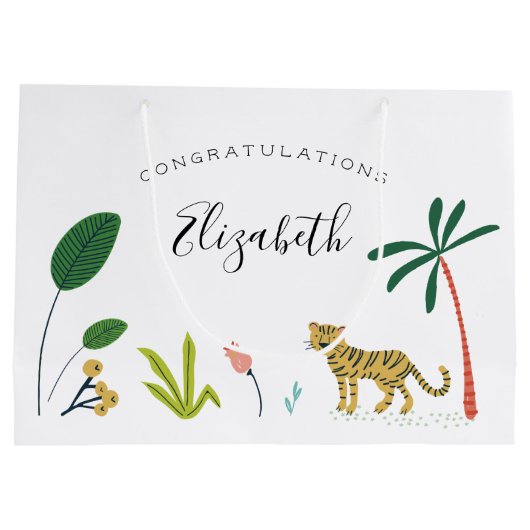 Baby shower van het Oerwoud Groot Cadeauzakje (Achterkant)