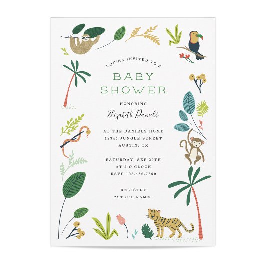 Baby shower van het Oerwoud Kaart