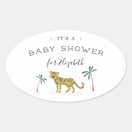 Baby shower van het Oerwoud Ovale Sticker