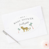 Baby shower van het Oerwoud Ovale Sticker (Envelop)