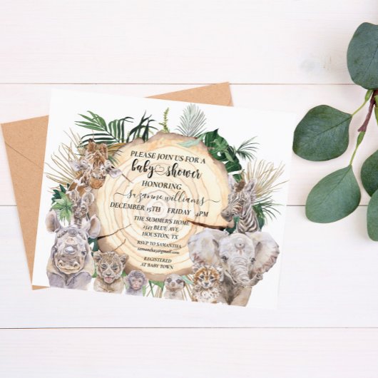 Baby shower van het Oerwoud van de Waterverf van S