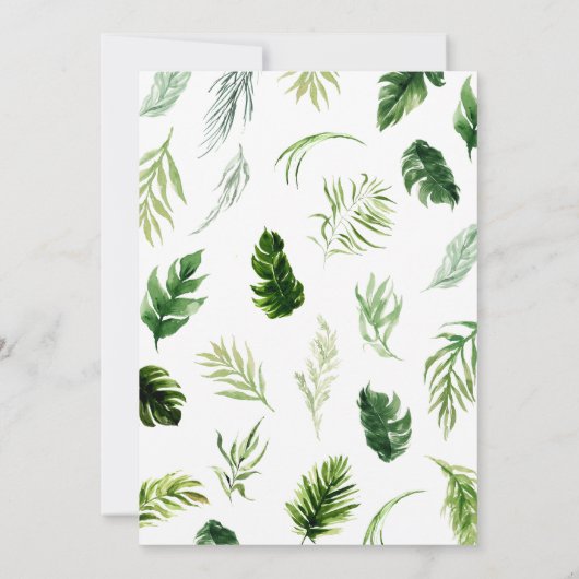 Baby shower van het Oerwoud van Greenery Safari Kaart (Achterkant)