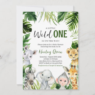 Baby shower van het Oerwoud van Greenery Safari Kaart