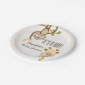 Baby shower van het Oerwoud van Monkey en Giraffe Papieren Bordje (Gekanteld)