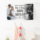 Baby shower van het paar Custom 2 Foto Welkom Spandoek (Insitu)