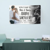 Baby shower van het paar Custom 2 Foto Welkom Spandoek (Beurs)