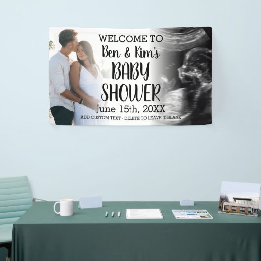 Baby shower van het paar Custom 2 Foto Welkom Spandoek (Beurs)