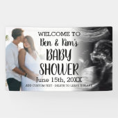 Baby shower van het paar Custom 2 Foto Welkom Spandoek (Horizontaal)
