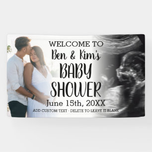 Baby shower van het paar Custom 2 Foto Welkom Spandoek