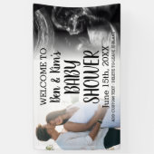 Baby shower van het paar Custom 2 Foto Welkom Spandoek (Verticaal)