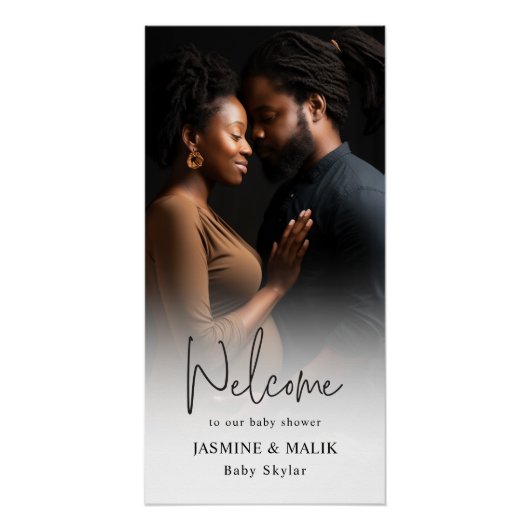 Baby shower van het paar gepersonaliseerde foto perfect poster (Voorkant)