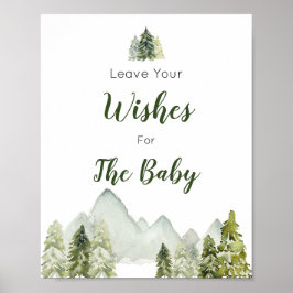 Baby shower van het pijnboomgebergte Wissen voor B Poster
