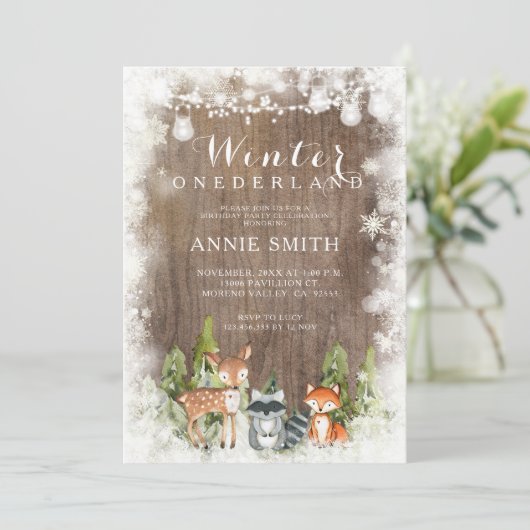 Baby shower van het Roesthout Winter Onederland An Kaart (Staand voorkant)