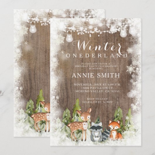 Baby shower van het Roesthout Winter Onederland An Kaart (Voorkant / Achterkant)