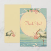 Baby shower van het Roze meisje Hartelijk dank Bedankkaart (Voorkant / Achterkant)