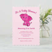 Baby shower van het roze meisje kaart (Staand voorkant)